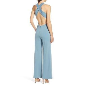Socialite Blue Cross-Back Jumpsuit